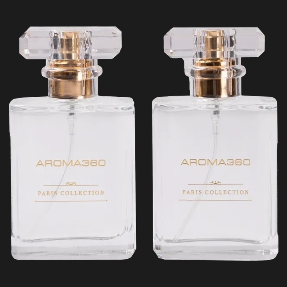 Aroma360 Paris Collection Clear Glass Perfume Bottle Pair